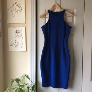 Zara Cobalt Blue High Neck Bodycon Dress
